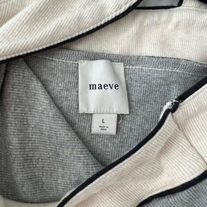 Maeve Two-Tone Gray and Cream Top